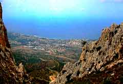 Northern Cyprus. Krinea, view from the mountains. Krinea, view from the mountains.