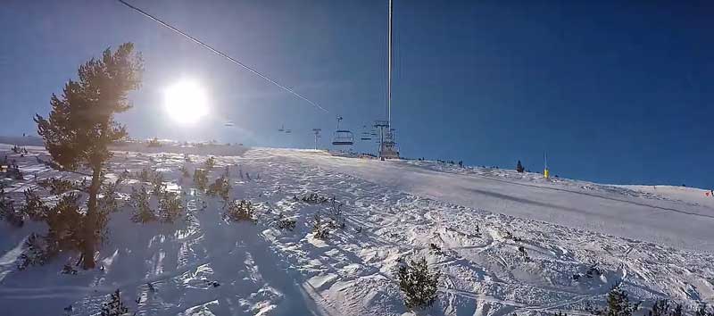 Лыжные трассы Банско, солнце 