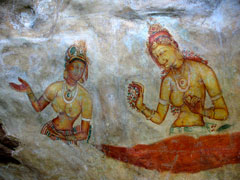 Фрески в древнем храме, Цейлон.